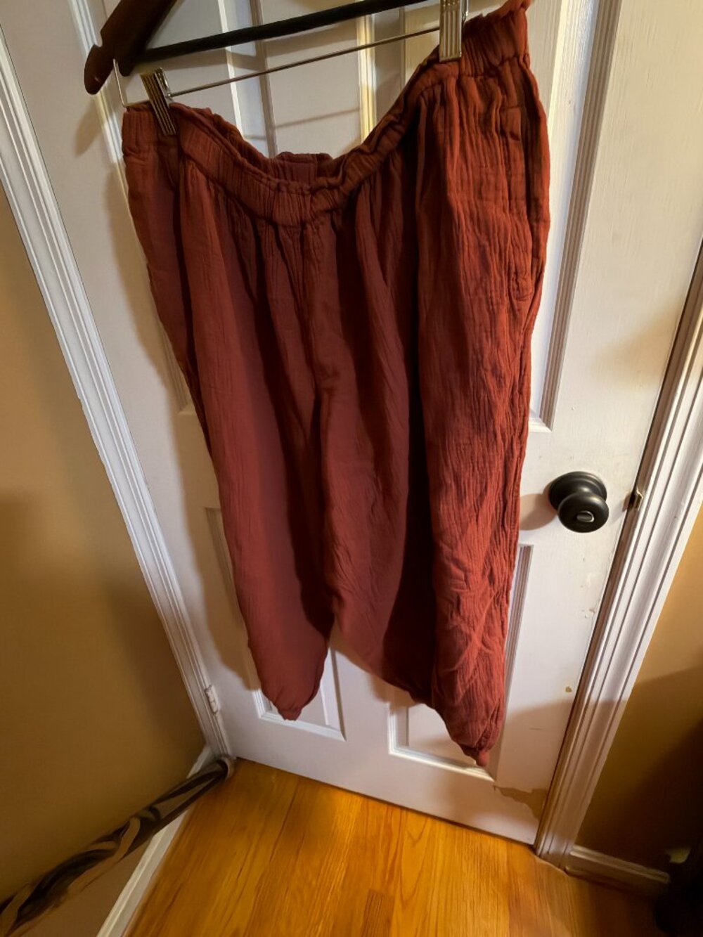 Coldwater Creek maroon Lantern Pants size  petite L